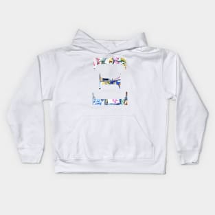 Barcelona Gaudi Mosaic Xi Sorority Letter Kids Hoodie